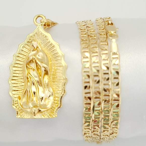 18K Gold Filled Virgen de Guadalupe necklace.New - Picture 5 of 7